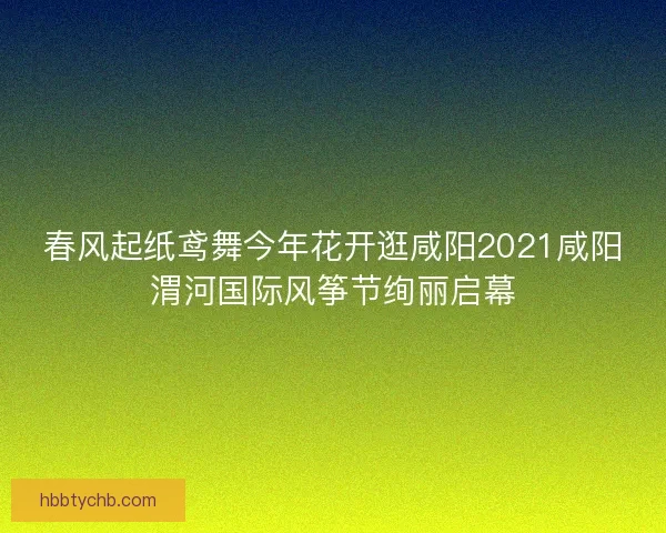 春风起纸鸢舞今年花开逛咸阳2021咸阳渭河国际风筝节绚丽启幕 春风起纸鸢舞今年花开逛咸阳2021咸阳渭河国际风筝节绚丽启幕